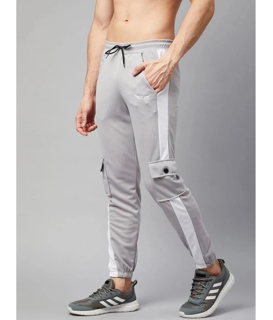 Chrome & Coral Regular Flat Men's Joggers - Light Grey ( Pack of 1 ) - None