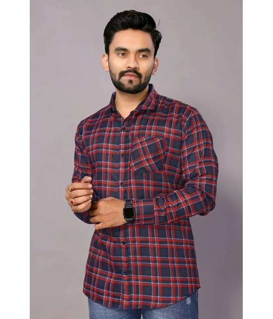 Anand Cotton Blend Regular Fit Checks Full Sleeves Mens Casual Shirt - Multicolor ( Pack of 1 ) - None