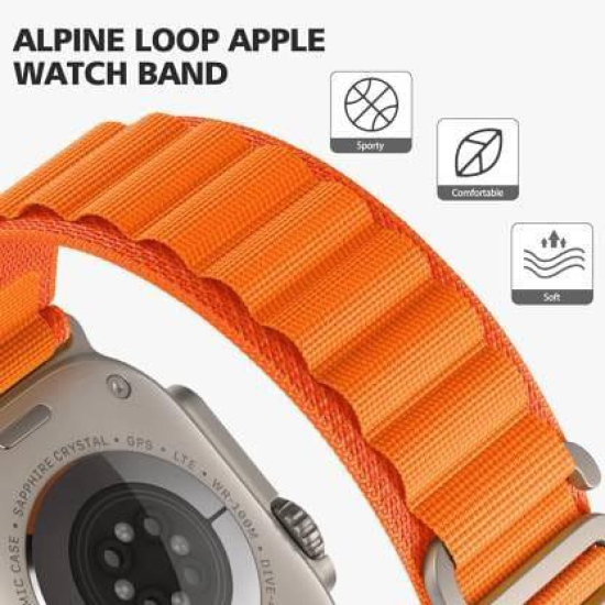 Alpine Loop Band Strap Compatible with Apple Watch Ultra 49mm 45mm 44mm 42mm Rugged Nylon Sport Strap with Metal Steel G Hook