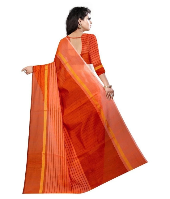 Apnisha Orange Cotton Silk Saree - Single - Orange