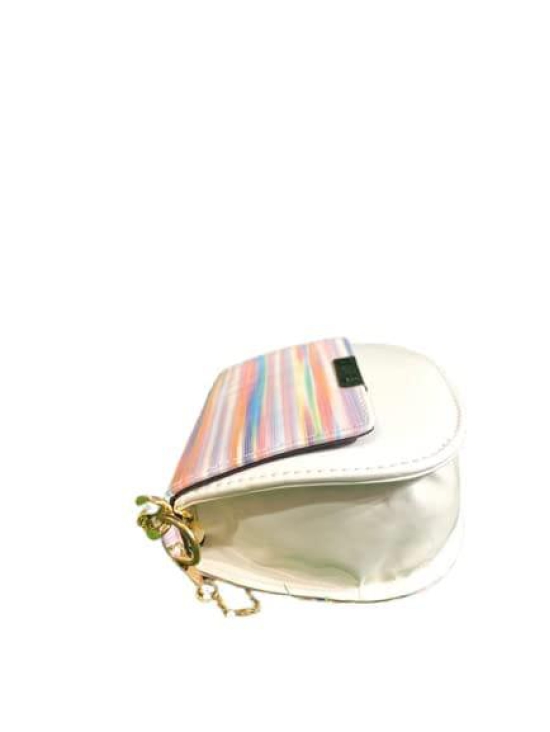 Angel Kiss Mini Stripes Cross body Magnetic Flap Sling Bag With Metallic Chain