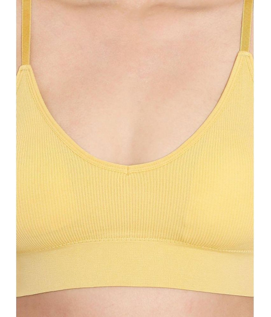 ILRASO - Mustard Nylon Removable Padding Women's Plunge Bra ( Pack of 1 ) - None