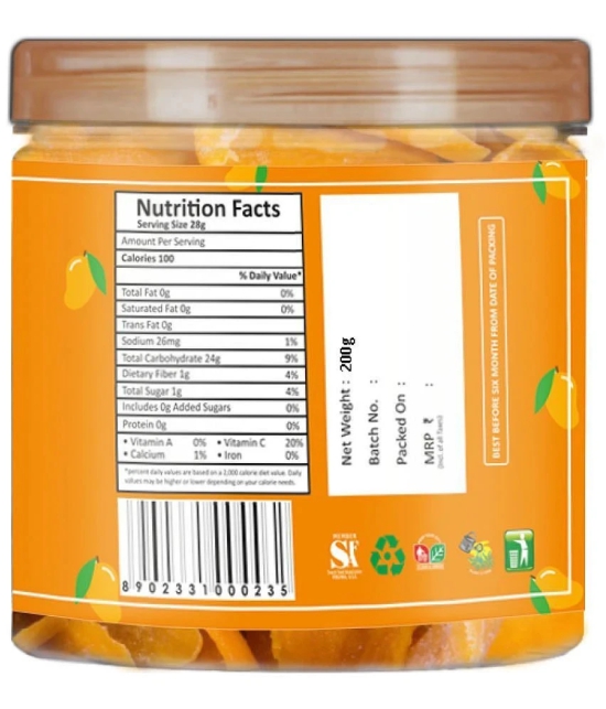 YUM YUM Dried Mango Slice 400g ( Pack of 2-200g Jar Each)