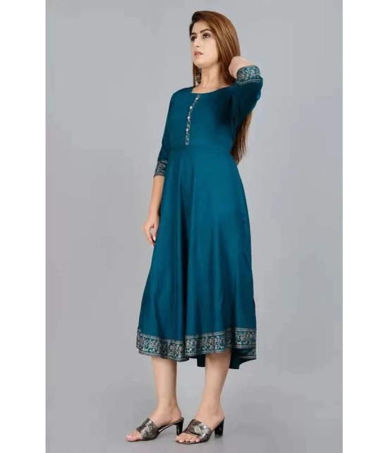 Smien - Olive Rayon Womens Anarkali Kurti ( Pack of 1 ) - None