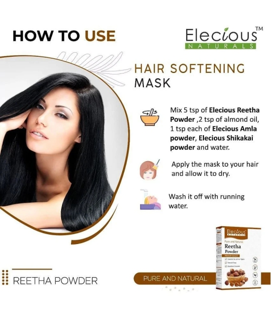 Elecious Pure Reetha Powder for Hair Growth (200 Grams) | 100% Pure and Natural