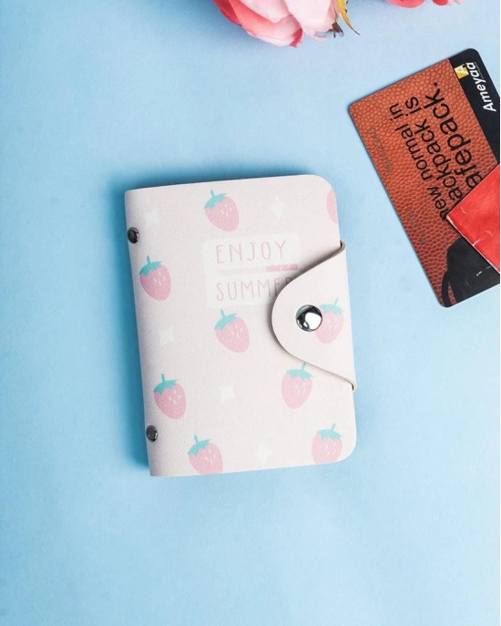 Multi Card Holder, Wallet, Printed, Pink, PU Leather