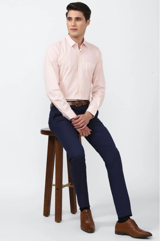 Men Pink Slim Fit Formal Full Sleeves Formal Shirt