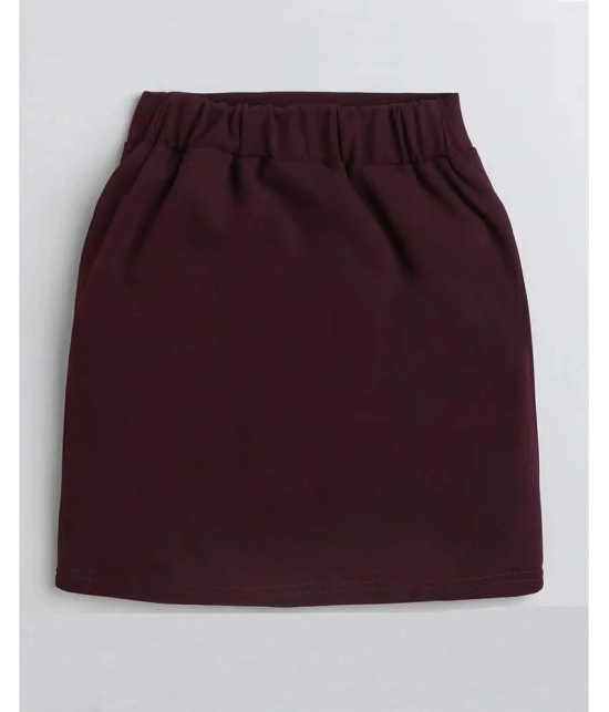 Addyvero - Maroon Cotton Blend Girls Straight Skirt ( Pack of 1 ) - None