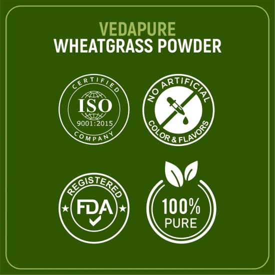 Vedapur Naturals Organic & Natural Wheatgrass Powder For Immunity & Energy - 100gm