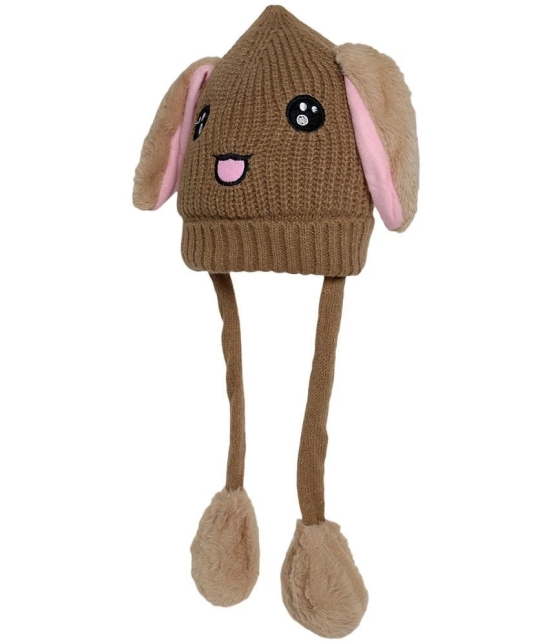 Zacharias Boy & Girl Winter Woolen Rabbit Moving Ear Cap (Free Size_Pack of 1) - None