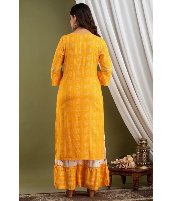 Lee Moda - Yellow Straight Rayon Womens Stitched Salwar Suit ( Pack of 1 ) - S