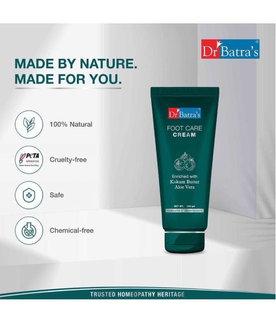 Dr Batra's Foot Care Cream, Enriched With Kokum Butter, Olive Oil & Echinacea Purpurea, Formulated with naturals (100g)