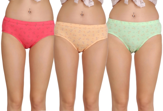 Eves Beauty Women Hipster Multicolor Panty-l / Multi / Pure Cotton