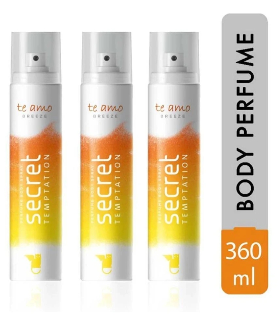 secret temptation Te Amo Breeze Perfume Pack of 3 Deodorant Spray - For Women (240 ml, Pack of 3)