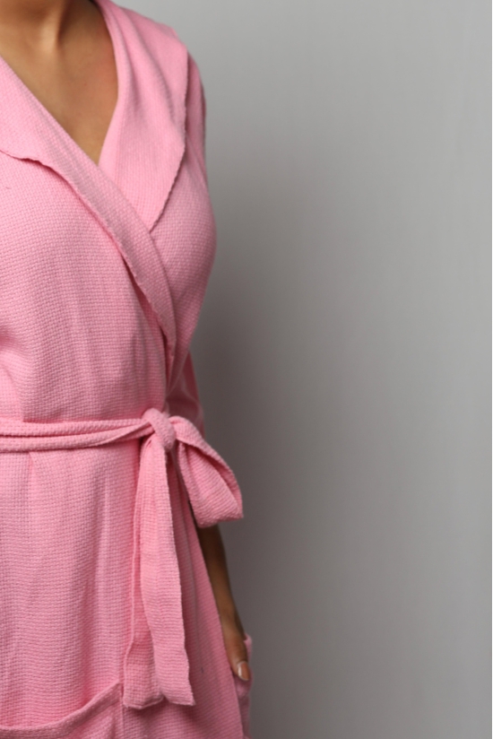 Cotton matte bathrobe with lining - full length-White / Custom