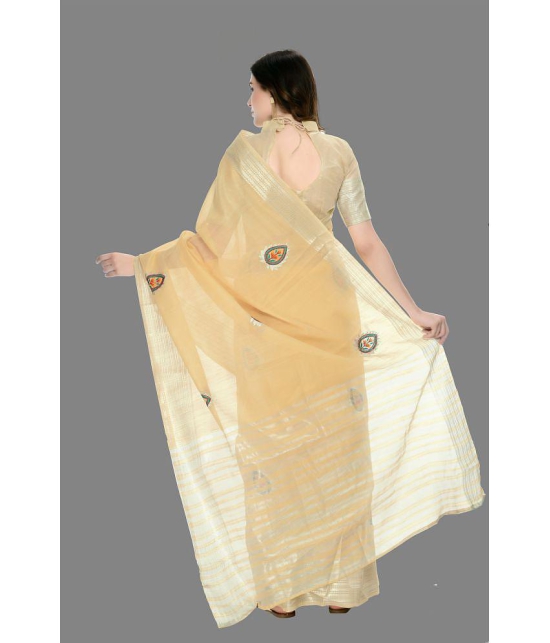 OFLINE SELCTION - Beige Silk Saree With Blouse Piece ( Pack of 1 ) - Beige