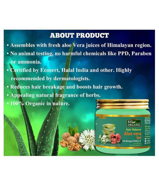 Indus Valley Bio Organic Hair Reborn Aloe Vera Gel With Bhringraj & Walnut Oil - For Ultimate Hair Management 175ml