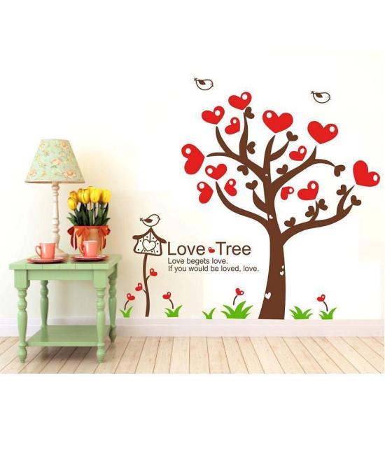 Asmi Collection Love Tree Birds Cage Wall Sticker ( 130 x 140 cms )