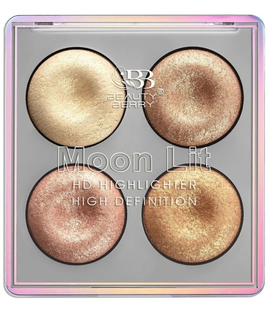 Beauty Berry Moon Lit High Definition Highlighter Palette Easy to Blend Luminous Finish Multi - 02