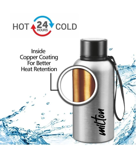 Milton Aura 500 Thermosteel Bottle, 520 ml, Silver | 24 Hours Hot and Cold | Easy to Carry | Rust Proof | Leak Proof | Tea | Coffee | Office| Gym | Home | Kitchen | Hiking | Trekking | Trave