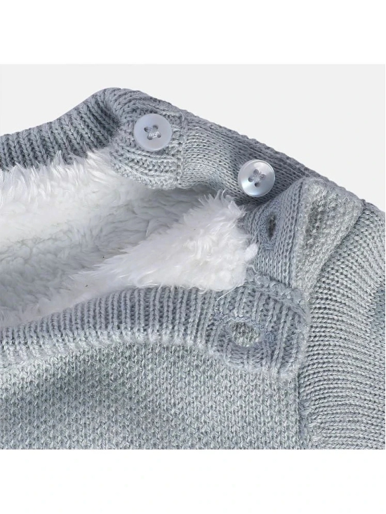 Miniklub Baby Girls Round Neck Full Sleeve Knit Sweater (Grey Color) - None