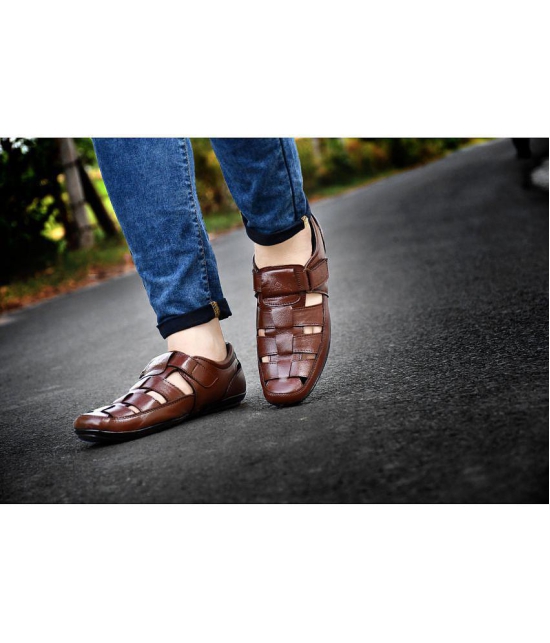 KATENIA Brown Leather Sandals - None