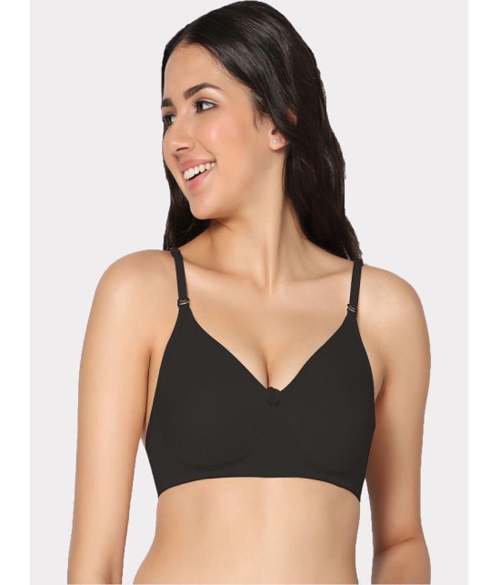 IN CARE LINGERIE - Black Cotton Lightly Padded Women's T-Shirt Bra ( Pack of 1 ) - None