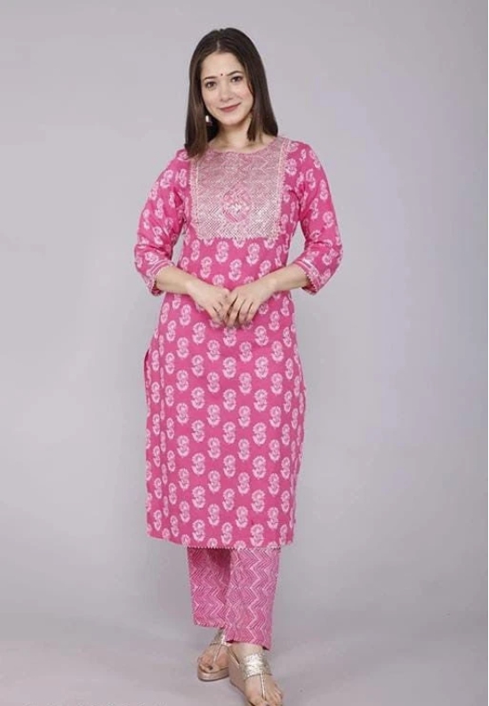 kurti with pant & dupatta Dupatta Sets-M / Pink