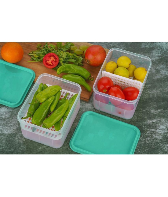 iview kitchenware - Food/Fruit/Vegetable Plastic Sea Green Utility Container ( Set of 6 ) - Sea Green