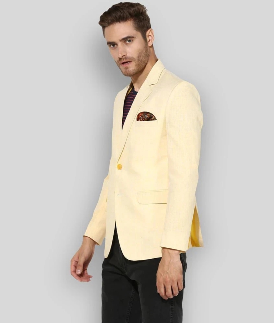 Hangup - Yellow Linen Regular Fit Mens Blazer ( Pack of 1 ) - 46