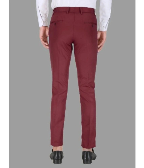 Playerz - Maroon Polycotton Slim - Fit Mens Formal Pants ( Pack of 1 ) - None