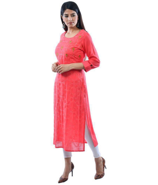 AMIRA'S INDIAN ETHNICWEAR - Pink Rayon Women's Stitched Salwar Suit ( ) - L