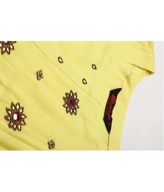 JC4U - Yellow Rayon Womens Straight Kurti - XXL