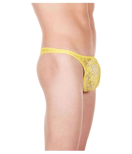 La Intimo Nylon Mens Thongs ( Yellow ) - S