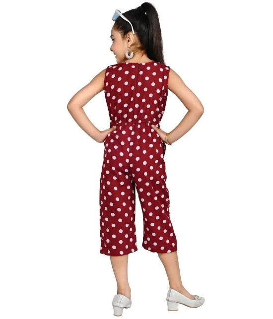 Arshia Fashions - Maroon Crepe Girls Capri Jumpsuit ( Pack of 1 ) - None