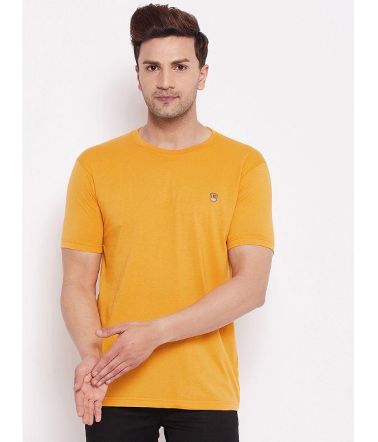 Lycos - Cotton Blend Regular Fit Mustard Men's T-Shirt ( Pack of 2 ) - None