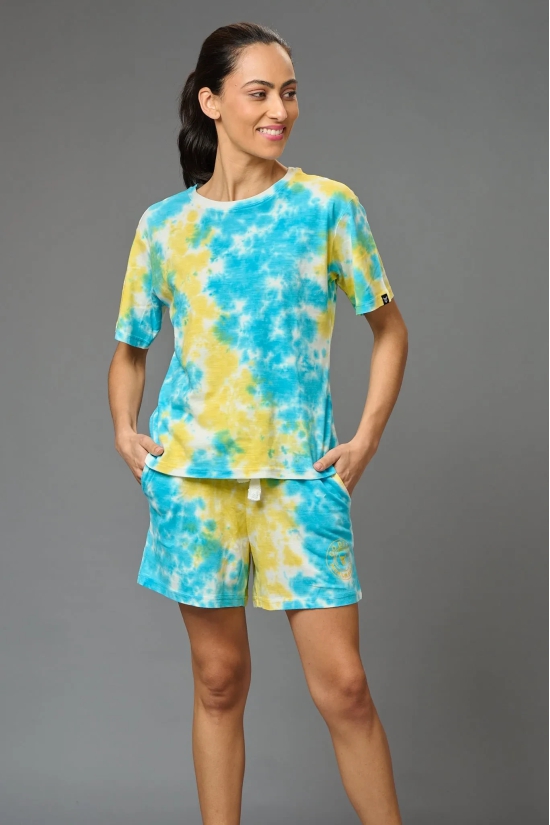 Yellow & Sky Blue Co-ord Set for Women L