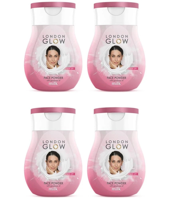 LONDON GLOW Milk Protien Face Powder with SPF - 30GM Each (Pack of 4) (Loose Powder)