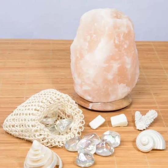 Natural Rock Shape Himalayan Salt Lamp - Small cream color