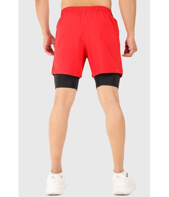 Fuaark Red Polyester Lycra Mens Gym Shorts ( Pack of 1 ) - None