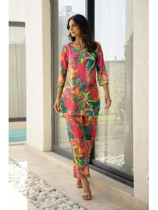 Label Flavia Multicolor Printed Pant Top Set - None