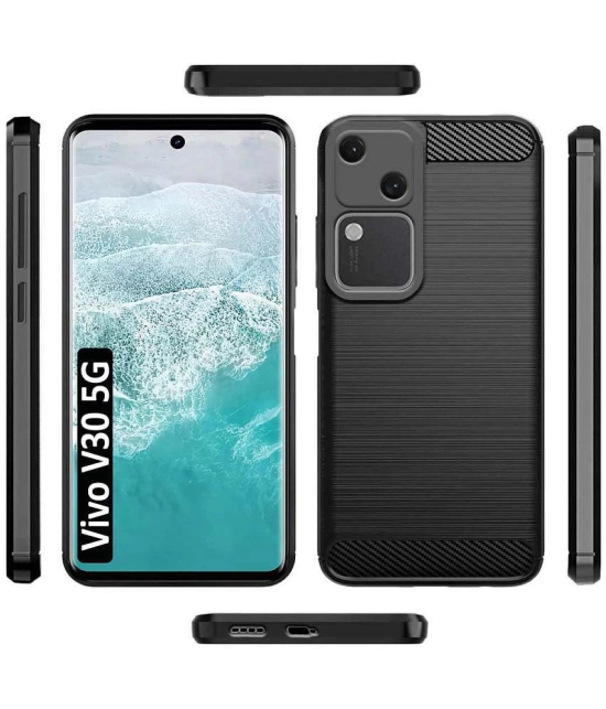 NBOX Hybrid Covers Compatible For Rubber Vivo V30 5G ( Pack of 1 ) - Black