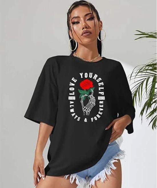 London Hills Women Printed Round Neck Oversized T-Shirt | Loose Fit Drop Shoulder T-Shirt Pack of 3