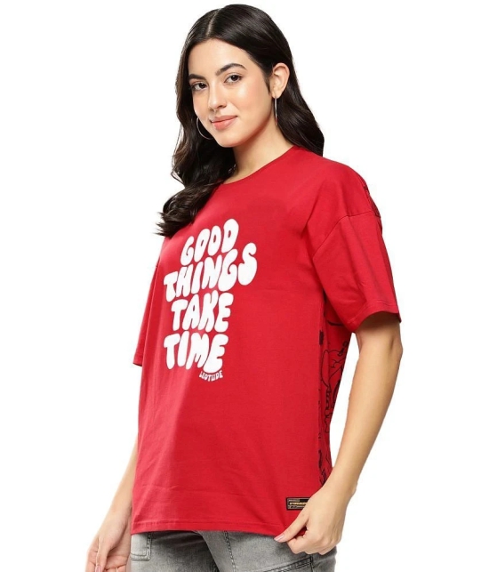 Trond Red Cotton Womens T-Shirt ( Pack of 1 ) - None