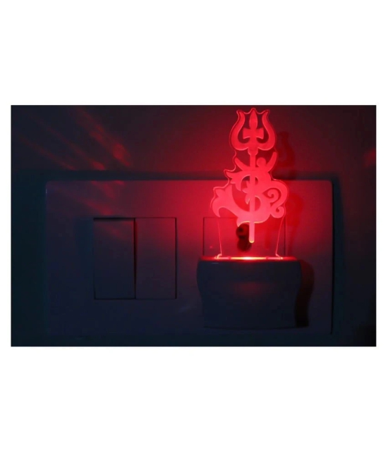 AFAST Hindu God OM With Holy Trident 3D Illusion LED Night Lamp Multi - Pack of 1