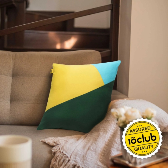 Multi Colour Geometric Cushion Cover | SET OF 2 10club Yellow