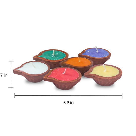 Colourful Wax Clay Diyas