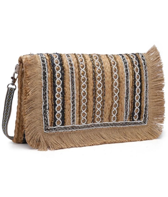 Anekaant Beige Jute Sling Bag - Beige