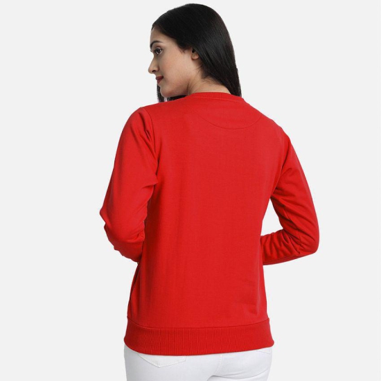 CHOZI Fleece Womens Non Hooded Sweatshirt ( Red ) - None