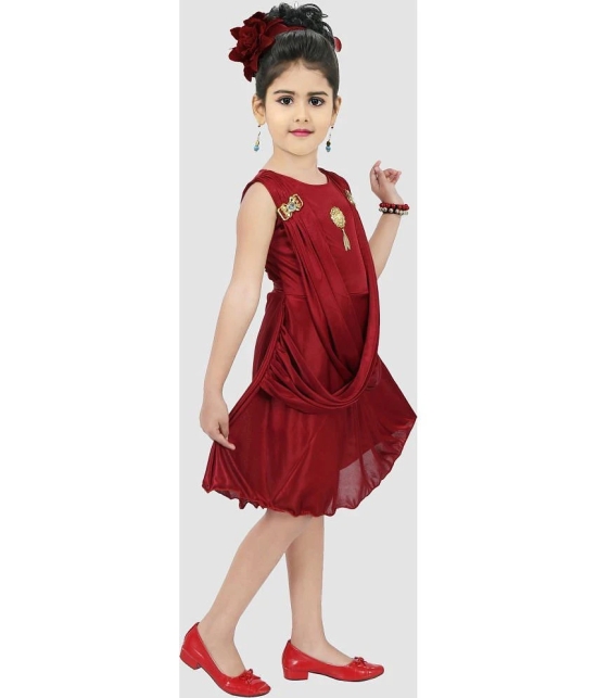 9stiches Satin Frock For Girls ( Pack of 1 , Maroon ) - None